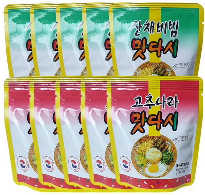 맛다시(90g) 10개 (고추나라5개 산채비빔5개) 양념장