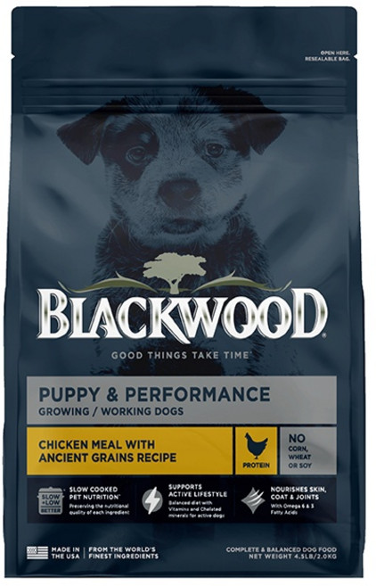 BLACKWOOD 成犬活力配方 雞肉+糙米 狗飼料, 1個, 幼犬成長10磅, 4.5L, 雞