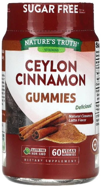 네이처스트루스 실론 시나몬 Ceylon Cinnamon 비건 구미젤리 60정, 1병, 1개 - 쿠팡