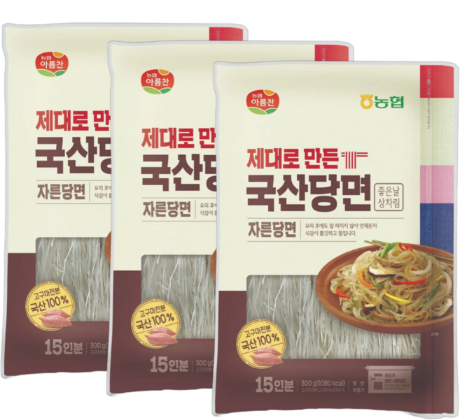 농협100 제대로 만든 자른당면, 300g, 3개