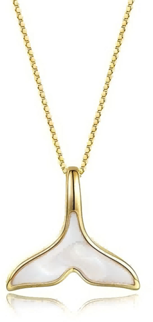 행운 고래 꼬리 심플 목걸이