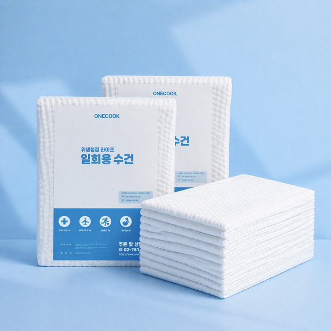 원쿡 일회용 수건 다용도 위생 여행용 타올 대형, 화이트, 1세트, 일반형_일회용수건 (20매)