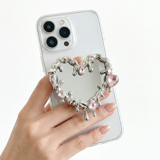 앤아일즈 맥세이프 마그네틱 미러 스마트톡 자석 거울 그립 홀더, 1개, 하트