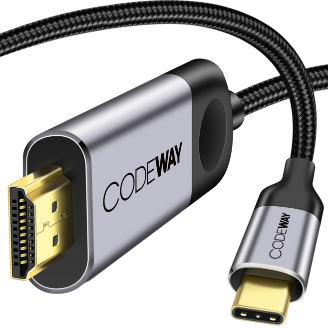 코드웨이 미러링케이블 넷플릭스 스마트폰 USB C타입 to HDMI TV연결, 1개, 1.8m