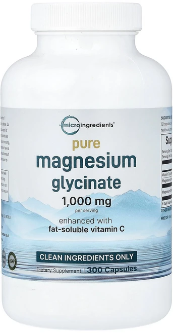 마이크로 인그리디언츠 Micro Ingredients 순수 마그네슘 글리신산 비타민C 함유 캡슐 300정120993원산지:기타, 마이크로 인그리디언츠 Micro Ingredients,, 1개 - 쿠팡