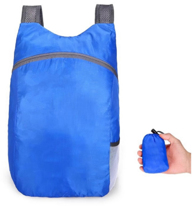 초경량 접이식 백팩 가방 등산 방수 아웃도어 휴대용, 블루