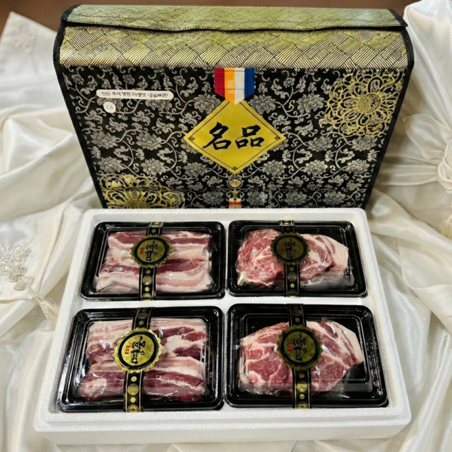 산청 지리산 흑돼지 선물세트 프리미엄4구 10호, 1개