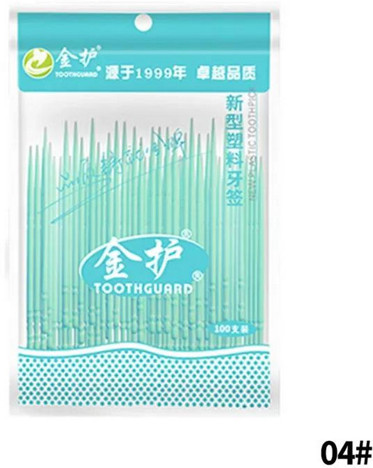 100pcs 양방향 치실 이쑤시개 스틱 깨끗한 구강 관리 브러쉬, 01 04
