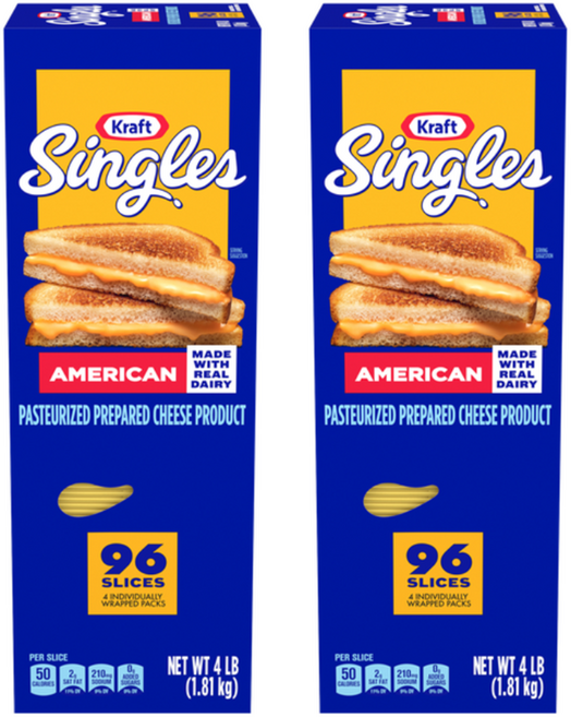 Kraft 싱글즈 아메리칸 치즈 슬라이스 96, 2개, 1.81kg