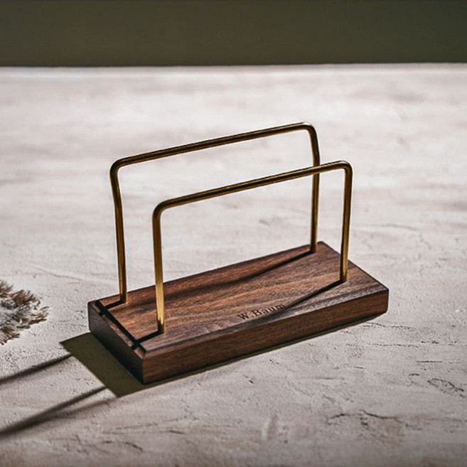 고급 도마 거치대 원목 황동 월넛 블랙우드 명품 주방정리 더블류바움 도마거치대, 1개, 각인없음