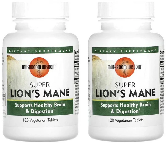 머쉬룸 위즈덤 슈퍼 노루궁뎅이버섯 120정 x2팩, 2개 - 쿠팡