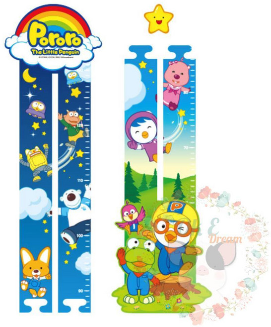 옥이드림 뽀로로 성장 키재기 벽키재기 유아키재기 키재기줄자, 1