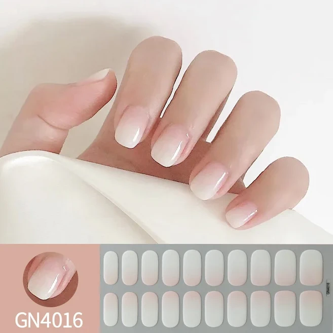 20팁 세미큐어 젤 네일 스티커 순색 UV/LED 램프 폴리쉬 랩 롱래스팅 풀커버 데코, 01 21