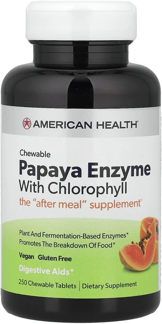 아메리칸헬스 클로로필 함유 파파야 효소 츄어블 250정, 6개 - 쿠팡