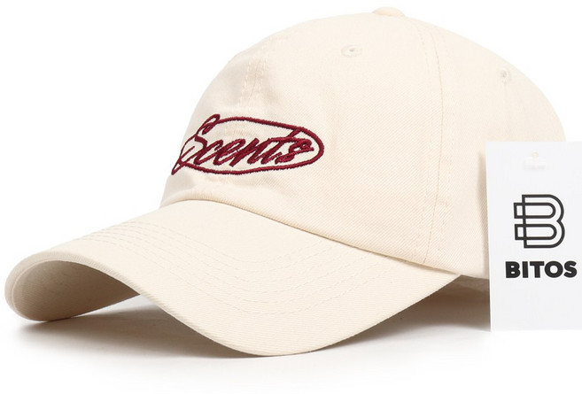 비토스 Scents 원형 자수 워싱 볼캡 야구모자 커플모자