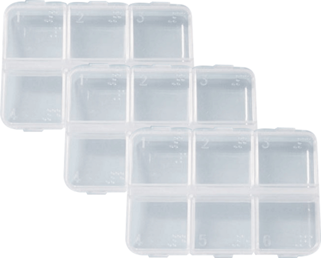 세븐스타 휴대용 6칸 약통, 3개