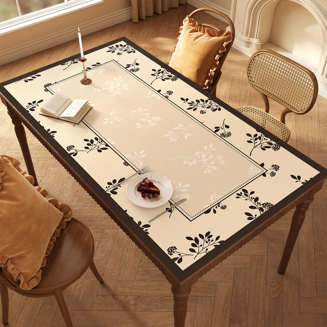 Fowod 방수식탁보 미니멀리즘 테이블보 매트 식탁매트 잘 구겨지지 않는, E, 1개, 80 x140 cm