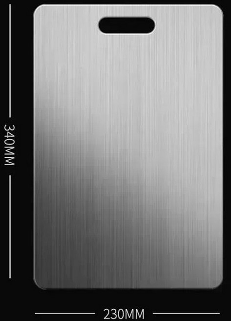 304 스테인레스 스틸 도마 주방 반죽 보드 용 양면 두꺼운 직사각형 헤비 듀티 커팅, 34x23cm, 1개