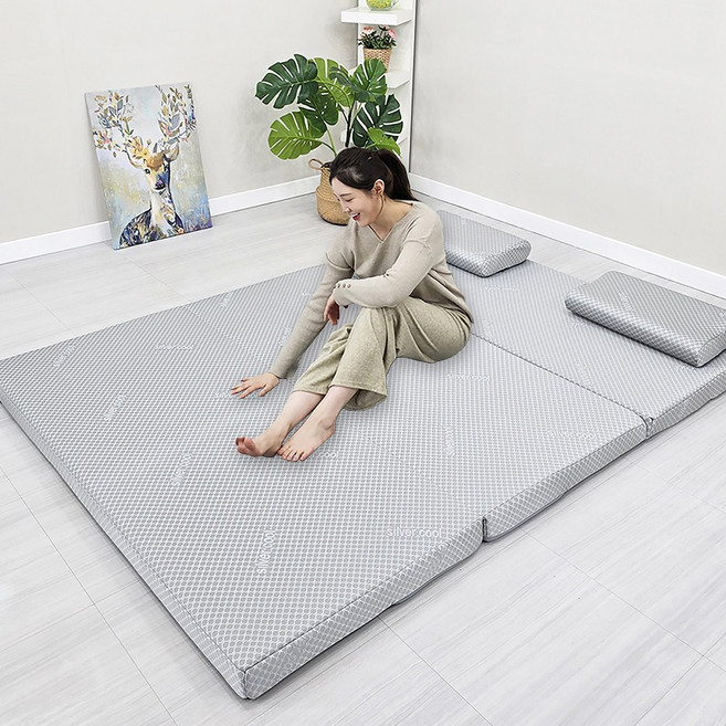 슬립쿠 순은 30% 함유 항균 POE 에어코일 3단 접이식 토퍼 매트리스