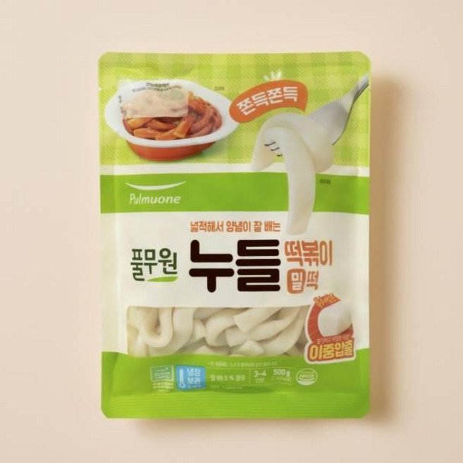 풀무원 누들 떡볶이 떡, 옵션 x 2개, 500g, 2개