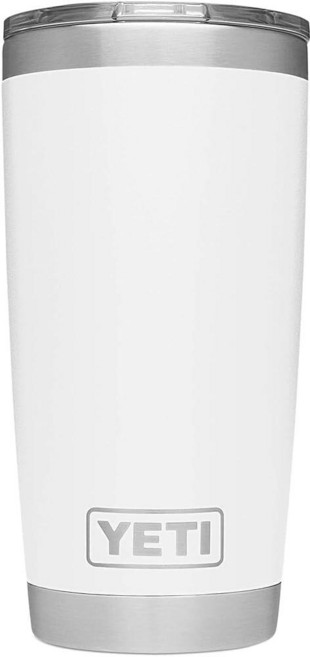 YETI Rambler 591.5ml(20온스) 텀블러 스테인리스 스틸 MagSlider 뚜껑으로 진공 단열 파이어플라이 옐로우, 화이트