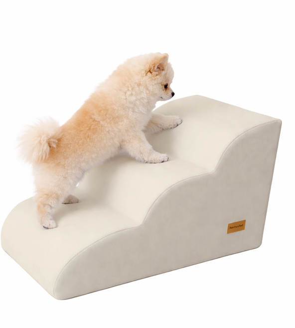 올미오펫 세이프레더 강아지 계단 스텝 논슬립 반려견 애견 슬라이드 곡선, 1개, 라이트베이지