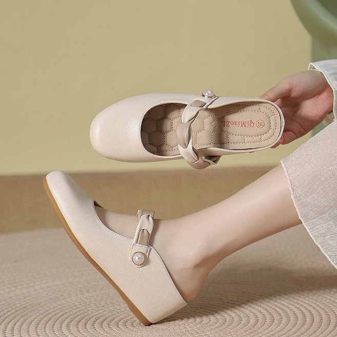 AOKADA여성 여름 키높이 히든힐 발편한 메리제인 뮬 슬리퍼