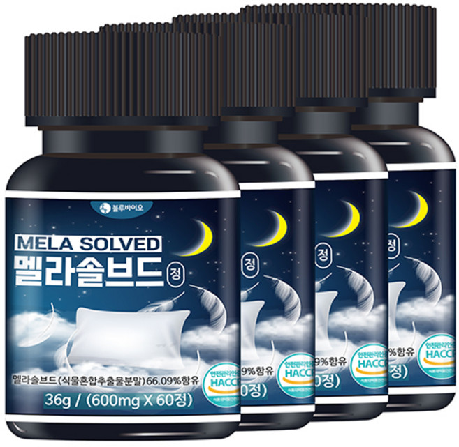 식물성 멜라토닌 멜라솔브드 600mg, 4개, 60회분
