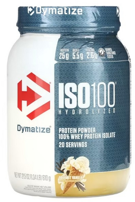 다이마타이즈 ISO100 가수 100% 분리유청단백질 파우더 고메 바닐라 610g(1.34lbs), 1개, 610g