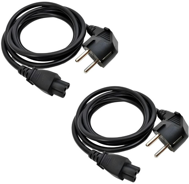 JG산전 국산 AC 전원케이블 0.9m (90cm) 크로바 코드 3구 코드220v 3구 전원코드 2개 묶음구성, 900mm, 1세트