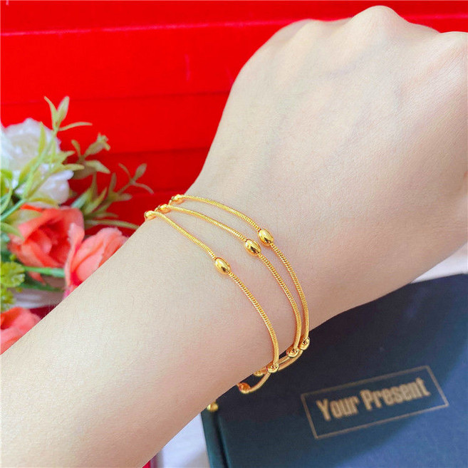 라오농 베트남 여자 골드 플라타르 6 선 전송 비드 팔찌 성격 조커 리얼 골드 플라타 팔찌 보석은 퇴색하지 않습니다.