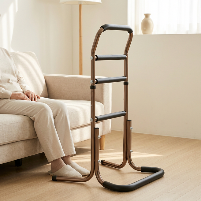 노인 기립 보조기 변기 안전 손잡이 소파 옆 보조 받침대 침대 옆 안전 받침대, 브론즈, 1개