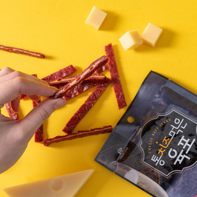 통 치즈 먹은 육포 쫀득한 간식 사무실 혼술 안주 아이들 간식, 5개, 30g