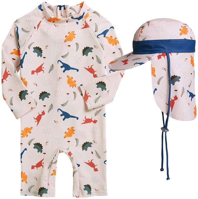 유아 쥬라기 수영복+플랩캡 세트