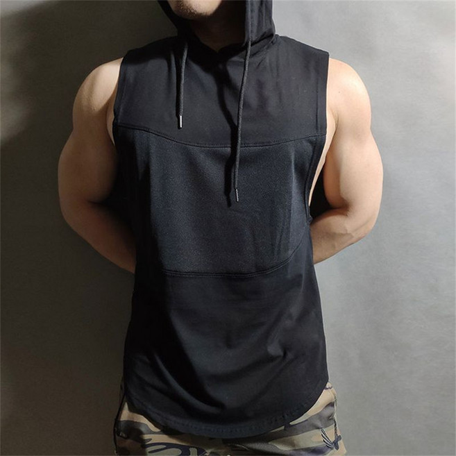 TKX 남성 민소매 후드 티셔츠 헬스 스포츠 캐주얼 여름 루즈핏 운동용