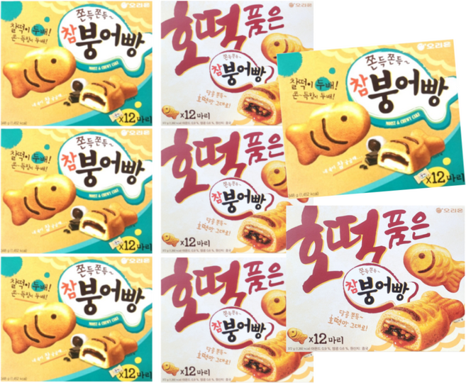 오리온 쫀득쫀득 참붕어빵 + 호떡품은 참붕어빵, 348.372g, 4세트