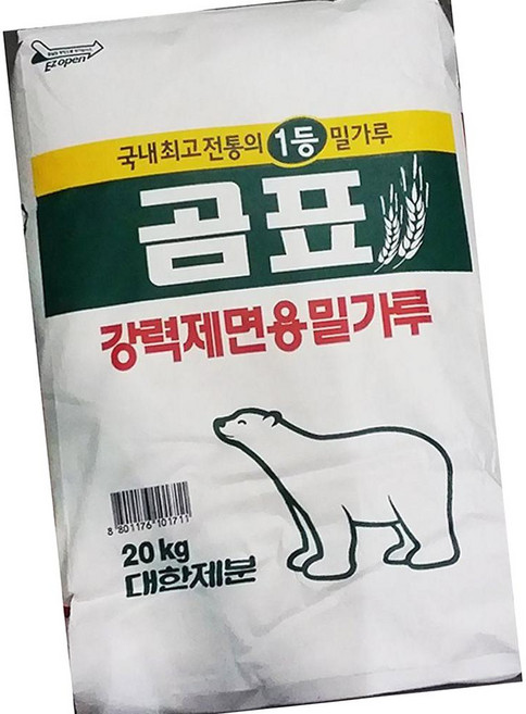 업소용 식당 식자재 곰표 제면용 강력밀가루, 20kg, 1개