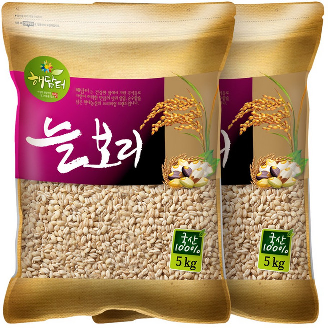 현대농산 국산 늘보리 겉보리 꽁보리밥, 5kg, 2개