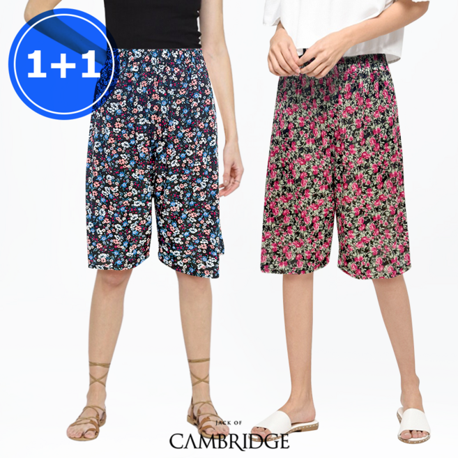 잭오브캠브릿지 냉감바지 여름 엄마 일바지 몸빼바지 4부바지 루즈핏 2p