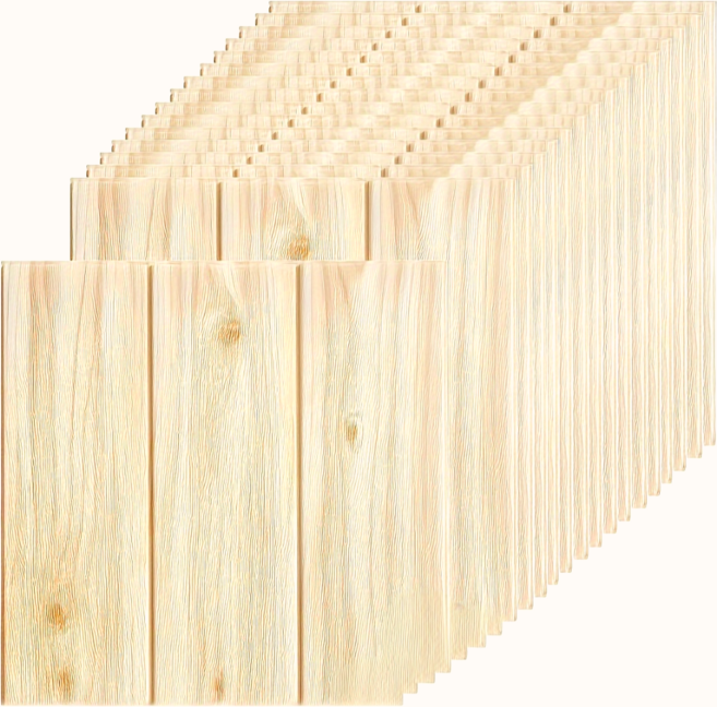 간편한 접착식 입체 우드 폼블럭 벽지 40p 세트, 1세트, 원목색