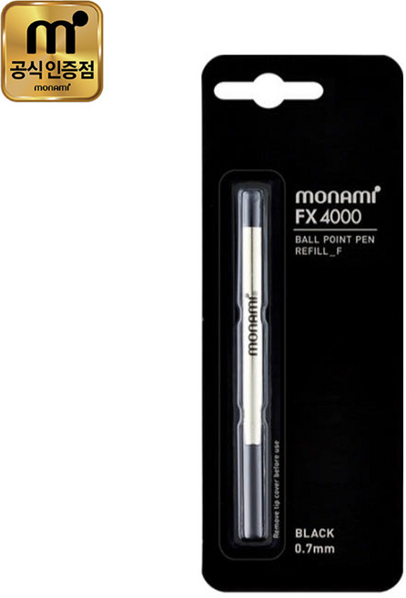 모나미 153 고급볼펜심 FX 4000 리필심 fx4000 153볼펜리필 1개입, 0.7mm 흑색, 1개