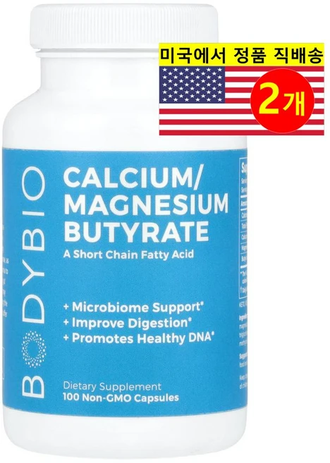 바디바이오 칼슘/마그네슘 부티레이트 캡슐 100정, 2개 - 쿠팡