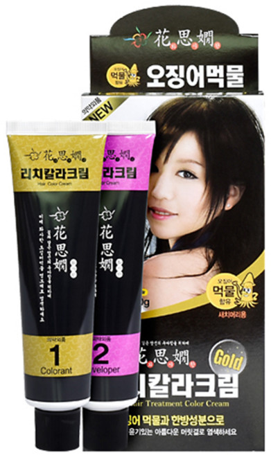 화사한 리치 칼라 크림 100ml/오징어먹물, 3N 진한갈색 / 1개, 1개, 3N 진한갈색