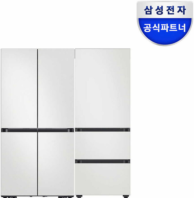 삼성 비스포크 키친핏 냉장고 김치냉장고 세트 RM70F63R2A+RQ33DB74D2AP 올코타화이트