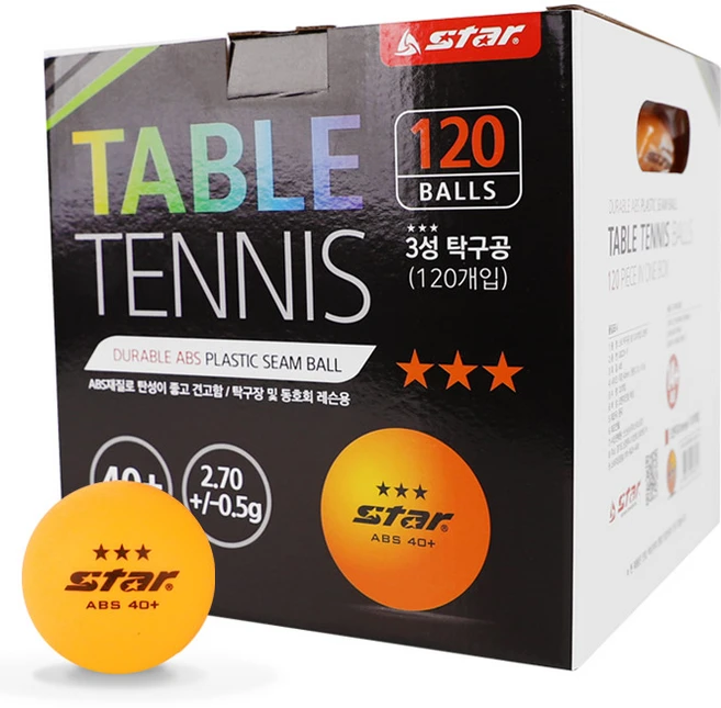 스타스포츠 탁구 탁구공 3성 오렌지 120개입 GB220-11, 1개, 단품 - 쿠팡