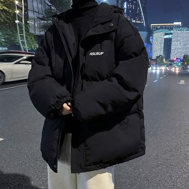 連帽羽絨棉外套 冬季加厚保暖寬鬆情侶款麵包服