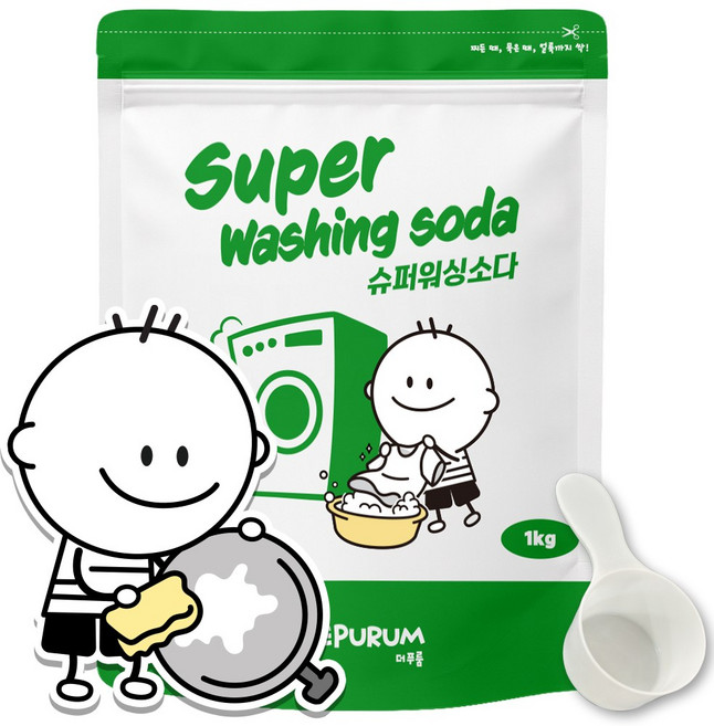 더푸룸 슈퍼 워싱소다 강력탈취 세탁세제 얼룩제거 탄산소다 국내제조 가루세제, 1개, 1kg