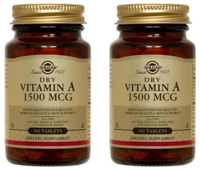 솔가 드라이 비타민A 1500mcg 타블렛, 100정, 2개