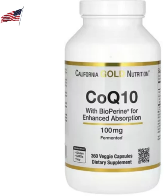 캘리포니아 골드 뉴트리션 Co Q10 바이오페린 100mg 360정 코큐텐 코엔자임 큐텐 유비 퀴놀 퀴논 블랙 페퍼 피페린 검은후추 효능 효과, 1개 - 쿠팡