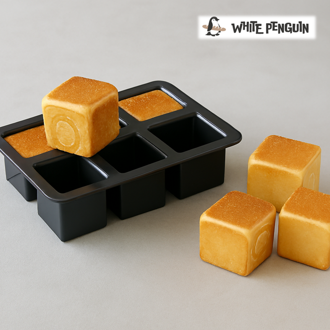 [화이트펭귄] 큐브식빵틀 6구 (뚜껑 포함), 1개